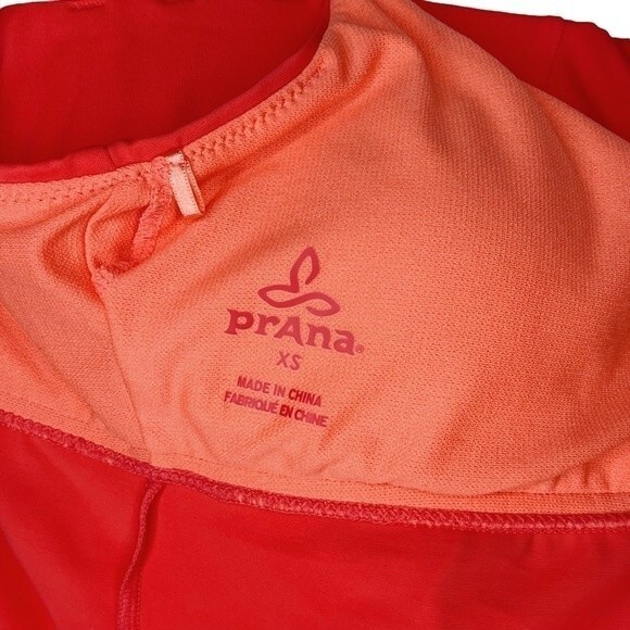 PrAna Merrow Tankini Top sz XS * strappy back coral orange light padding swim - Picture 6 of 8